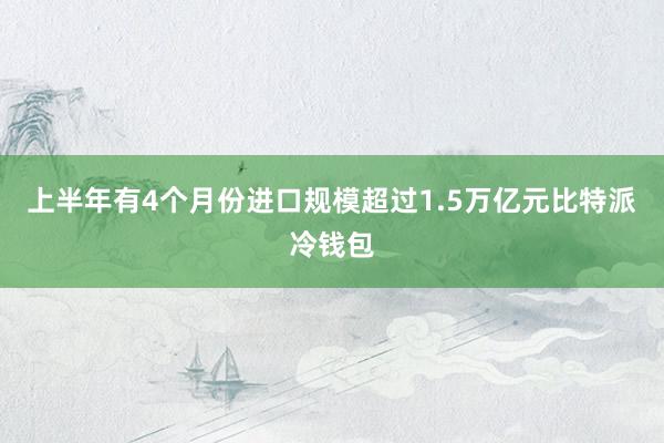 上半年有4个月份进口规模超过1.5万亿元比特派冷钱包