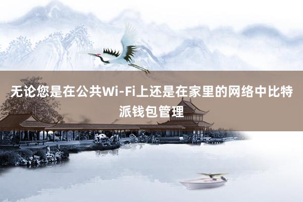 无论您是在公共Wi-Fi上还是在家里的网络中比特派钱包管理