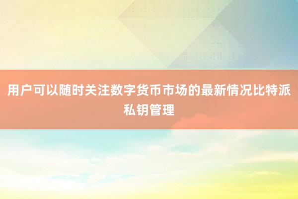 用户可以随时关注数字货币市场的最新情况比特派私钥管理