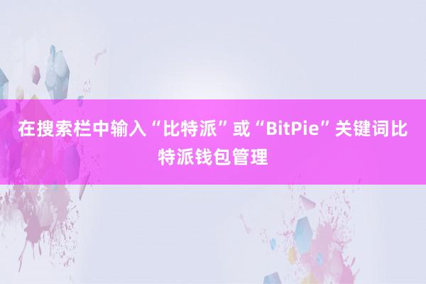 在搜索栏中输入“比特派”或“BitPie”关键词比特派钱包管理