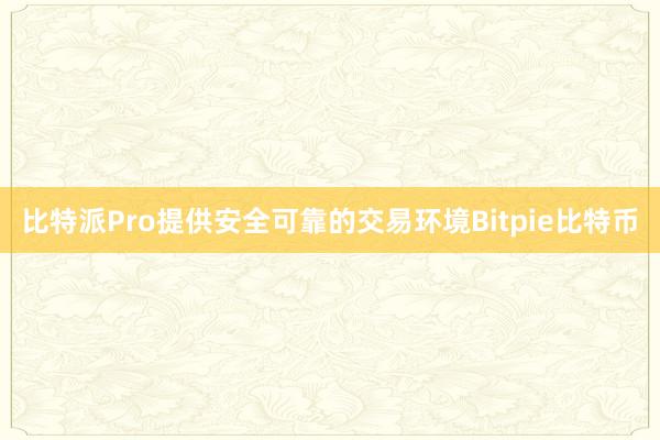 比特派Pro提供安全可靠的交易环境Bitpie比特币