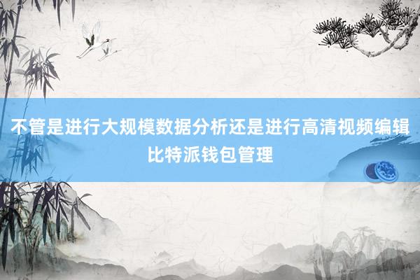 不管是进行大规模数据分析还是进行高清视频编辑比特派钱包管理